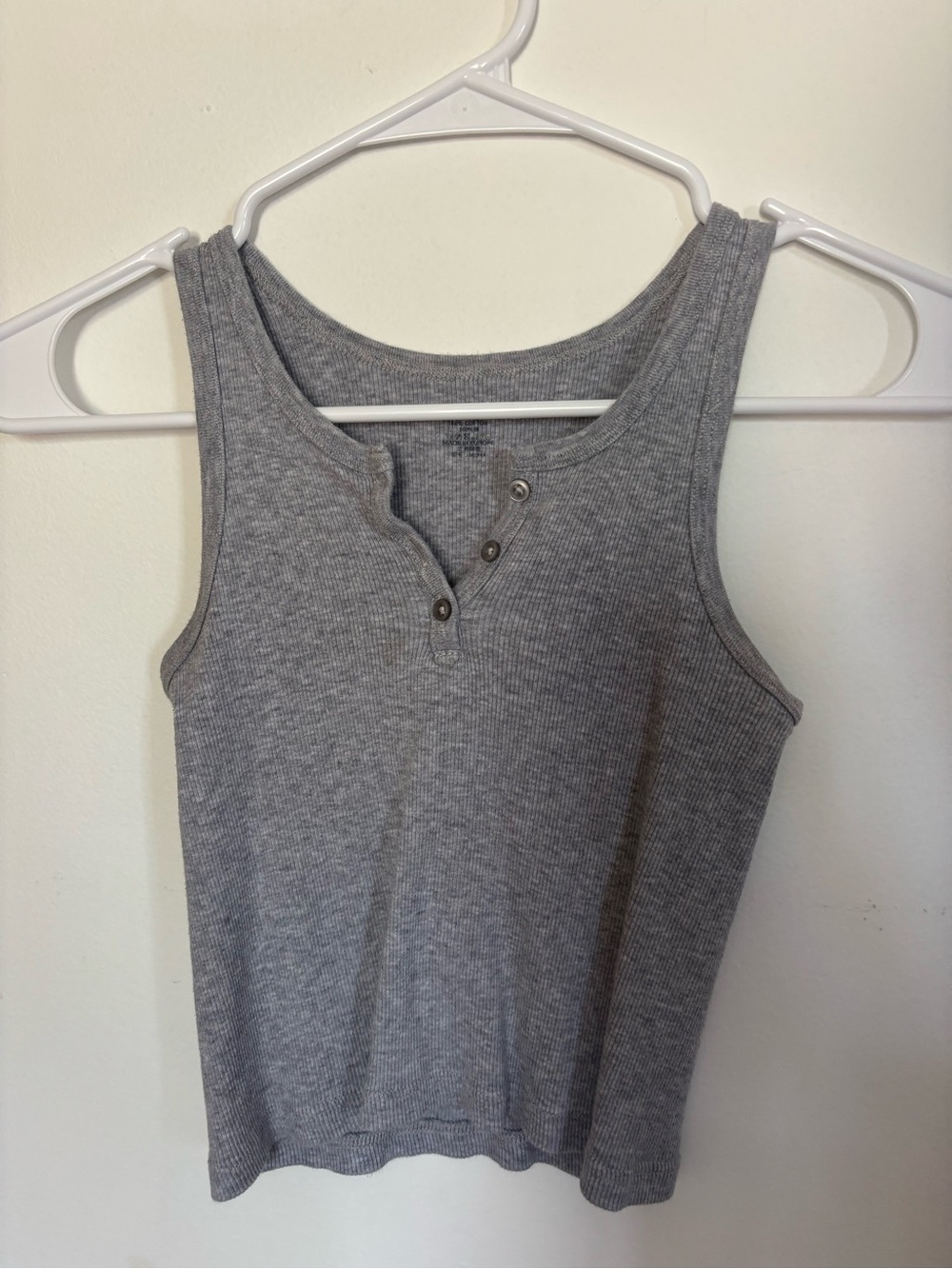 Brandy Melville gray three button tank top